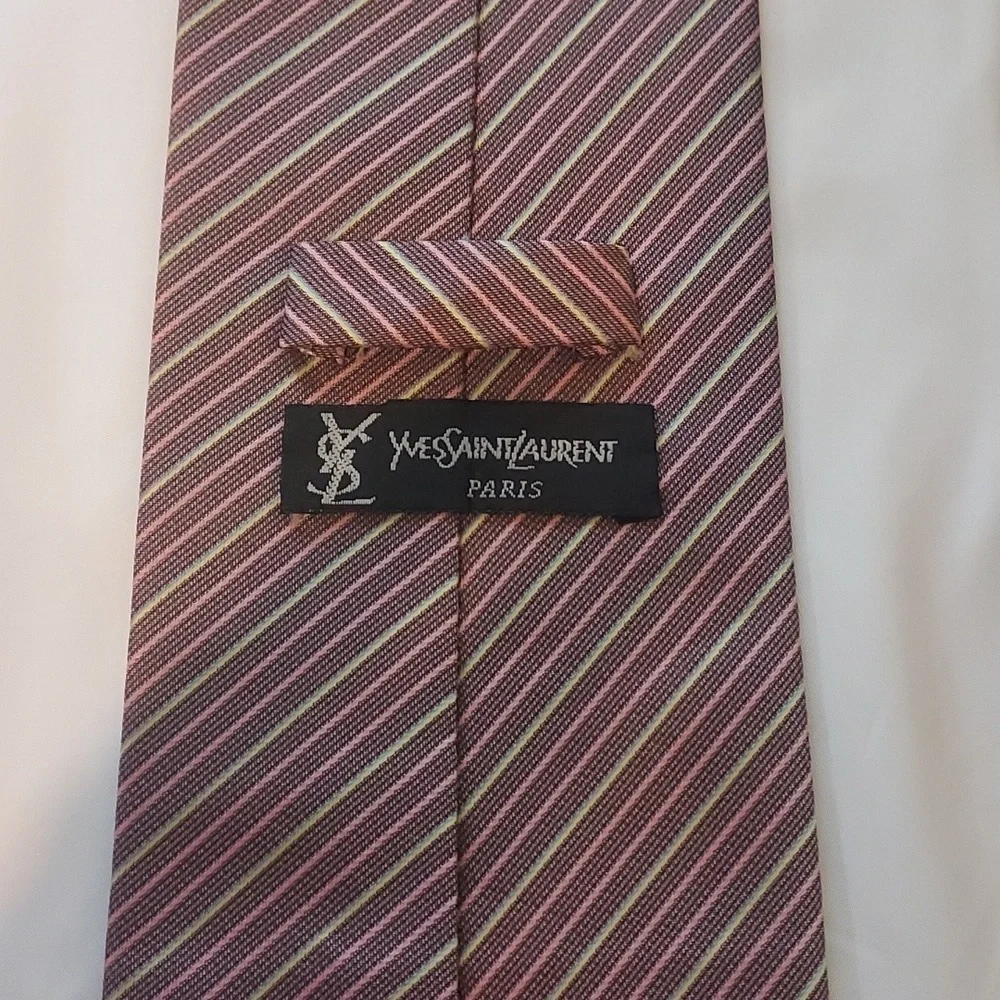 Yves Saint Laurent Striped Silk Tie